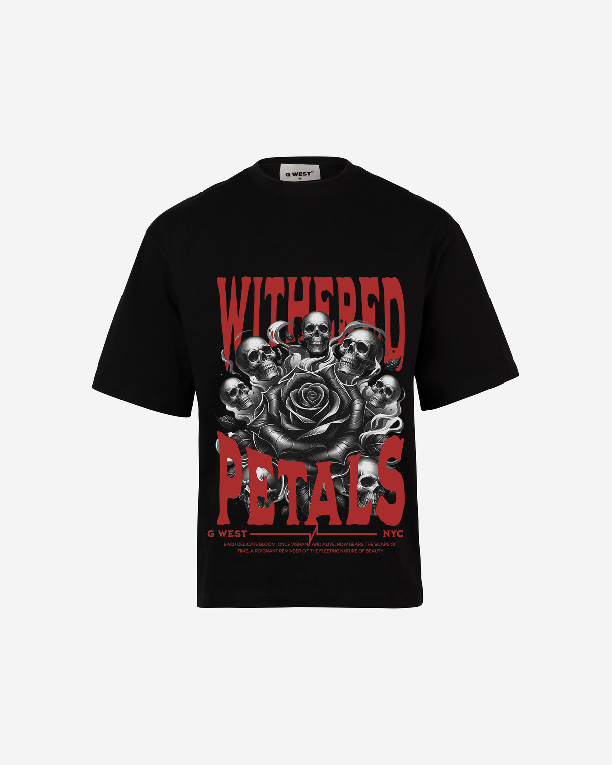 G-WEST WITHERED PETALS OVERSIZED TEE