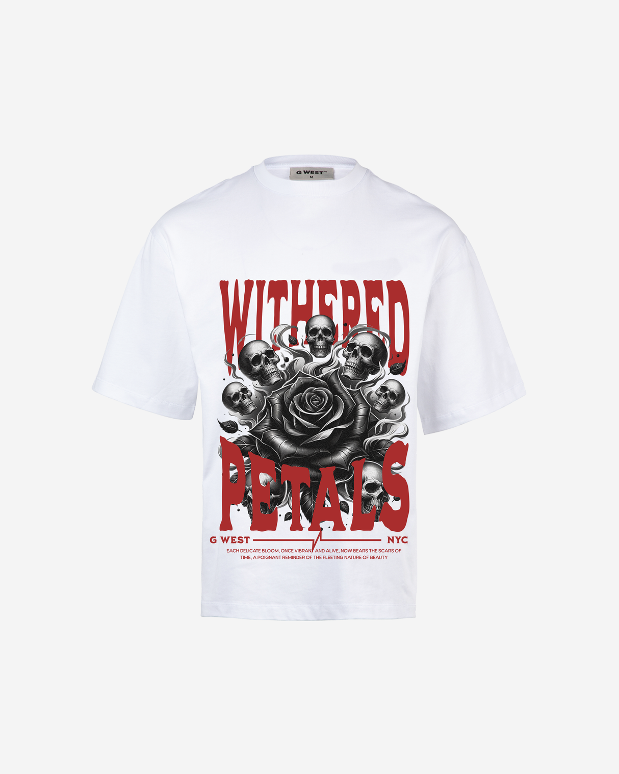 G-WEST WITHERED PETALS OVERSIZED TEE