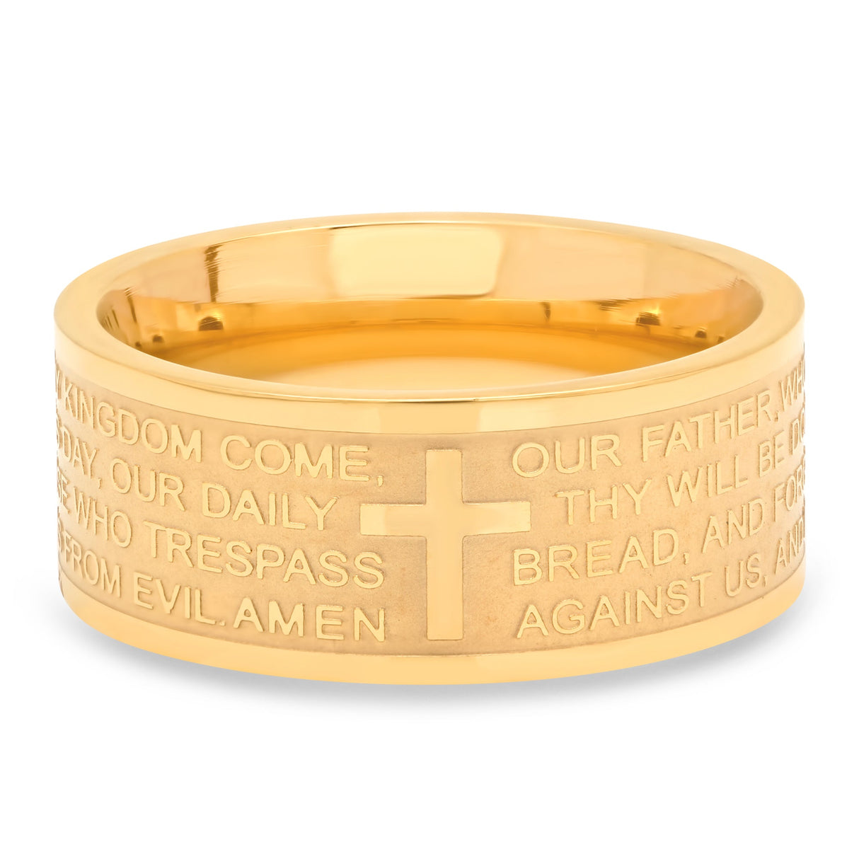 Wide Banded Lord's Prayer Ring