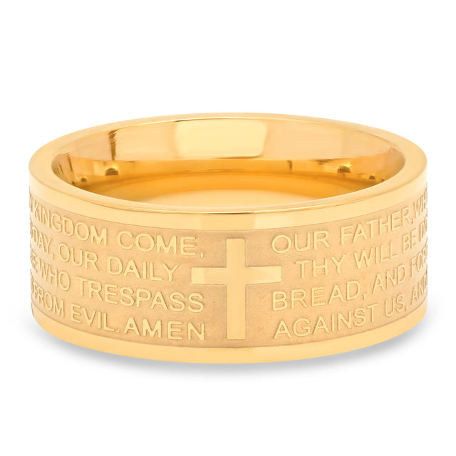 Wide Banded Lord's Prayer Ring