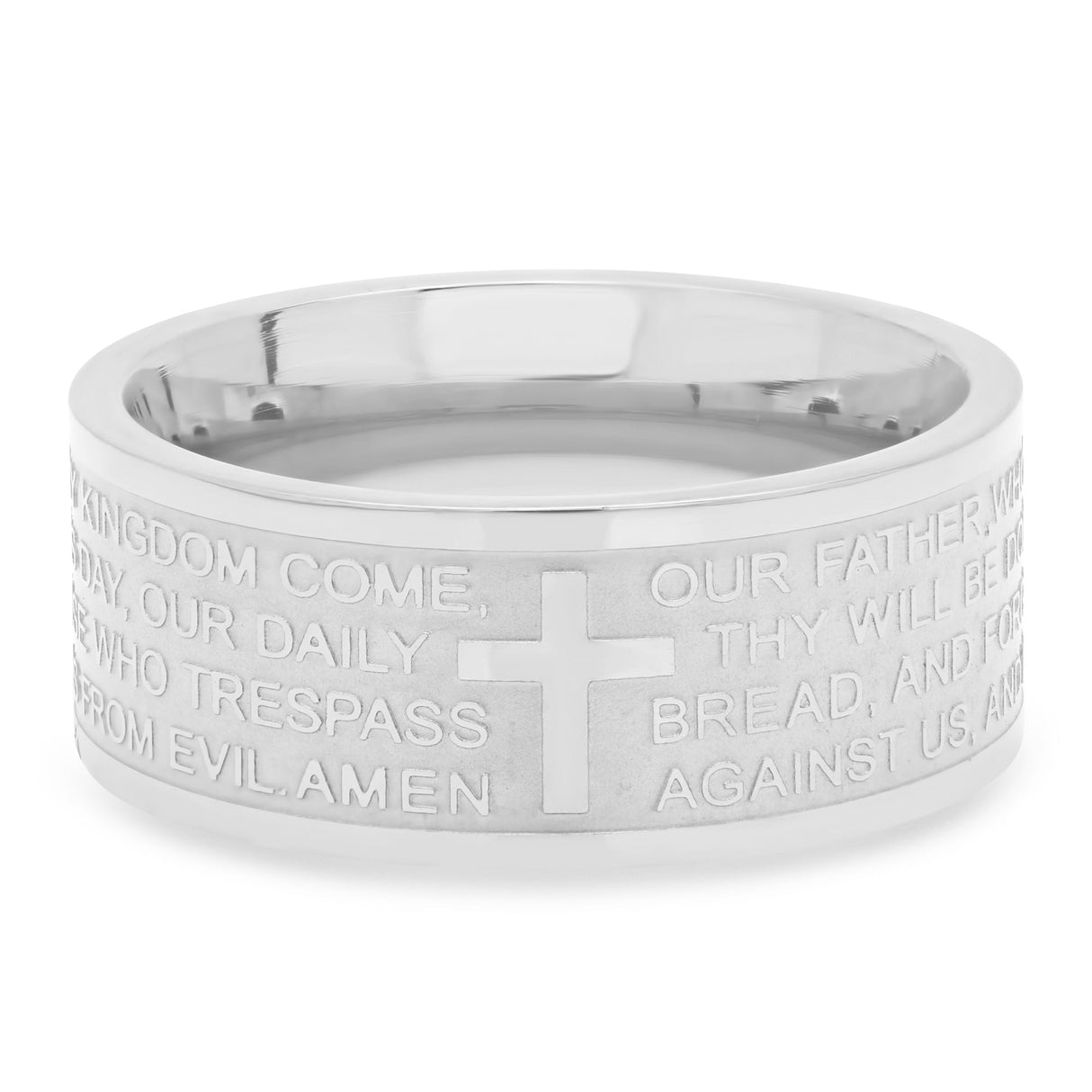 Wide Banded Lord's Prayer Ring