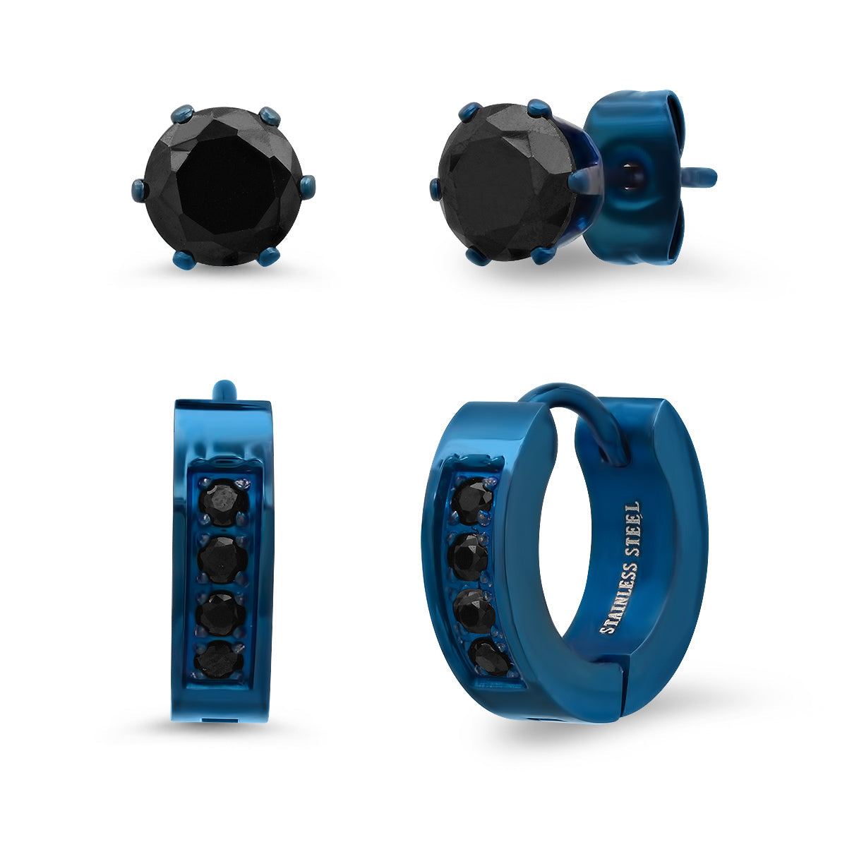 Inline Skinny Huggie Earring Set