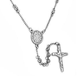Ladies Stainless Steel Rosary Necklace
