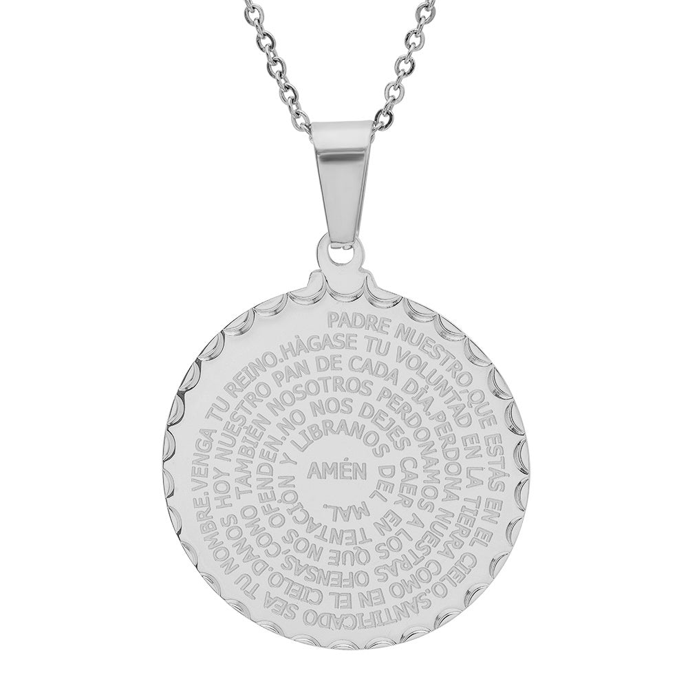 Padre Nuestro Prayer Medallion Necklace