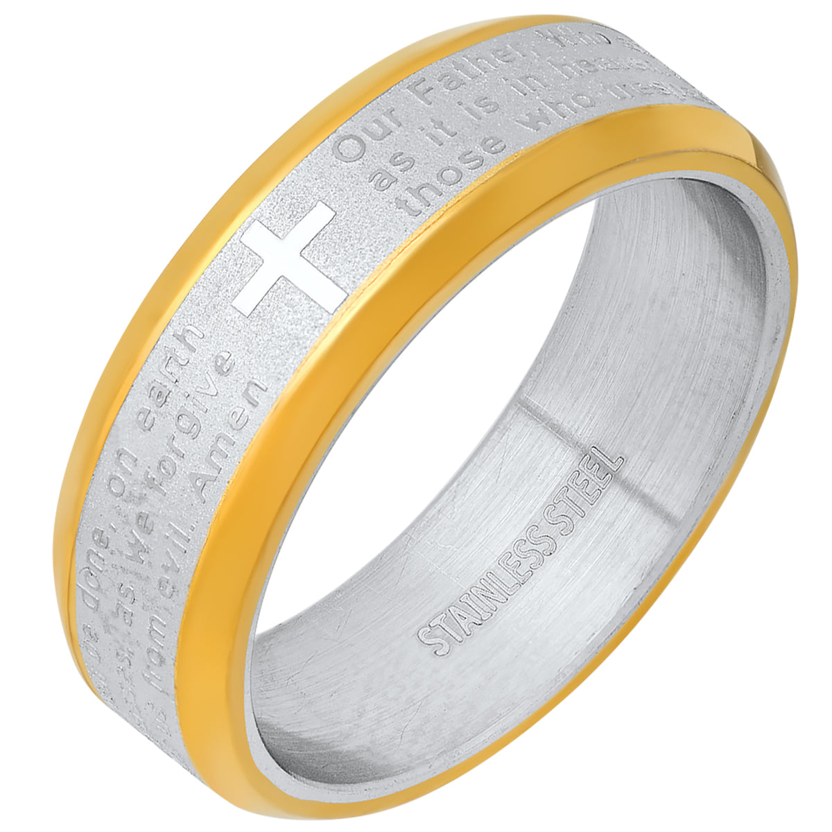 Two Tone Lord's Prayer Ring