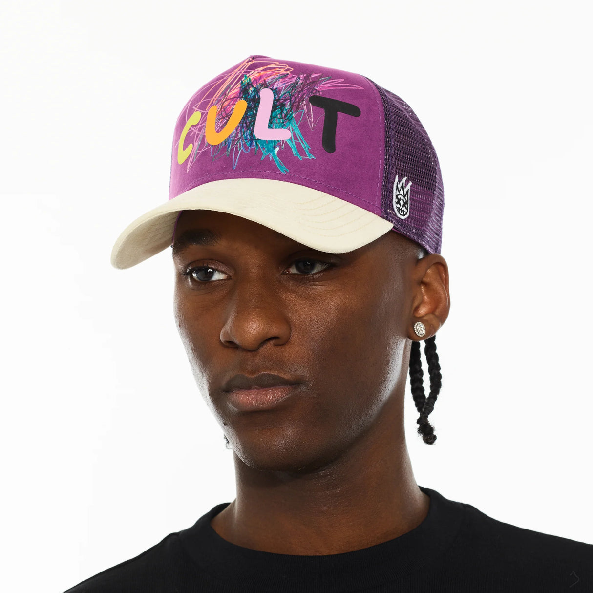 Cult Of Individuality Logo Mesh Back Trucker Hat "Cult Logo" in Hyacinth Violet