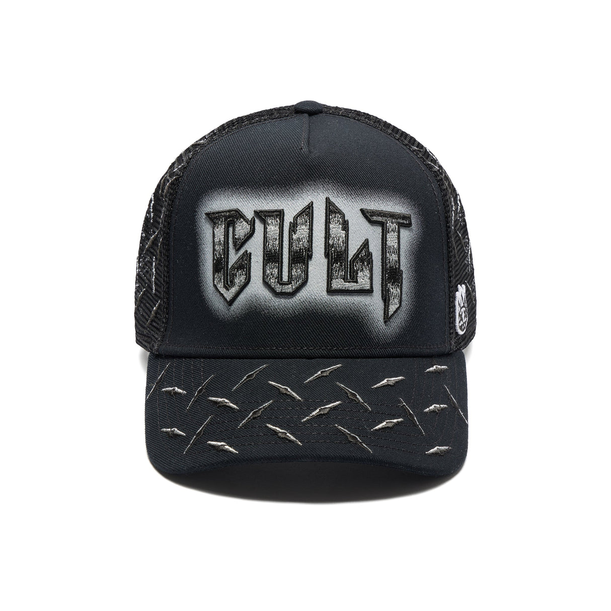 Cult Of Individuality Logo Mesh Back Trucker Hat "Instruments" in Black