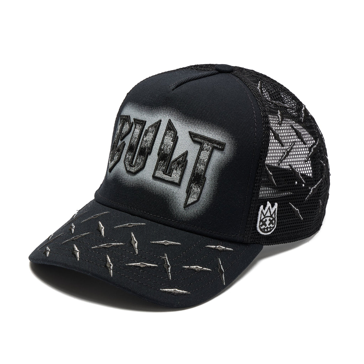 Cult Of Individuality Logo Mesh Back Trucker Hat "Instruments" in Black