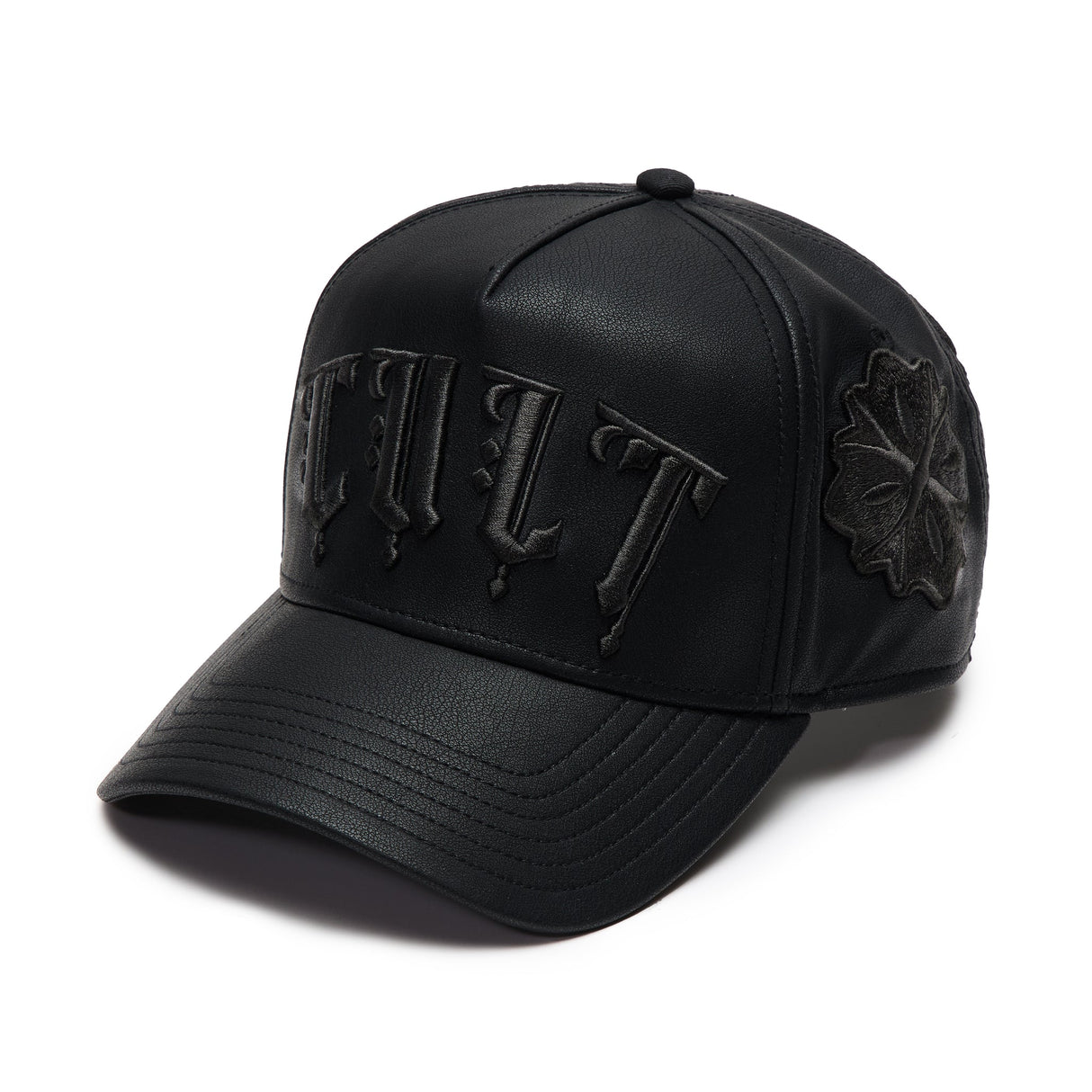 Cult Of Individuality X El Alfa Logo 5 Panel A Frame Trucker Hat "Flower" in Black