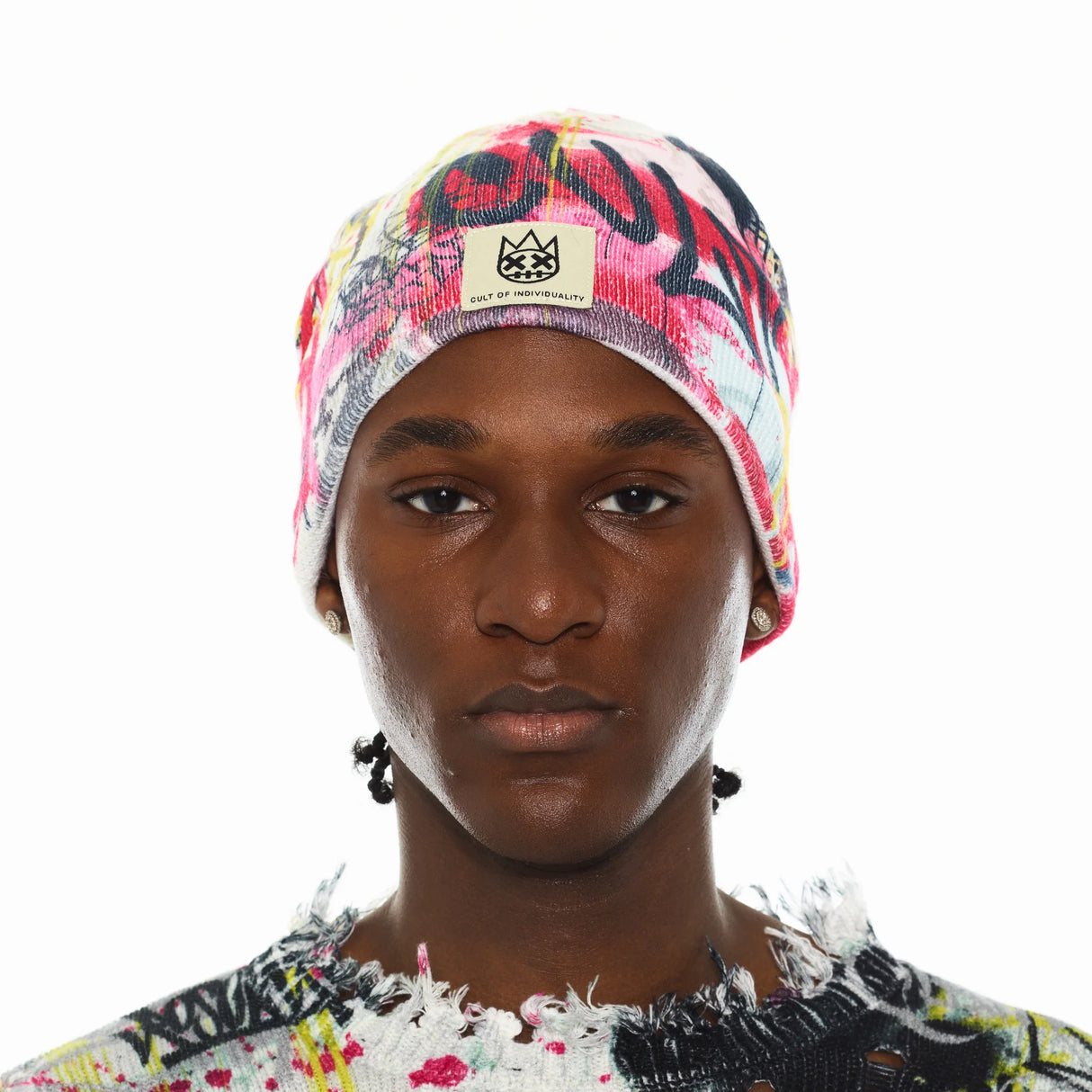 Cult Of Individuality Knit Beanies In Graffiti