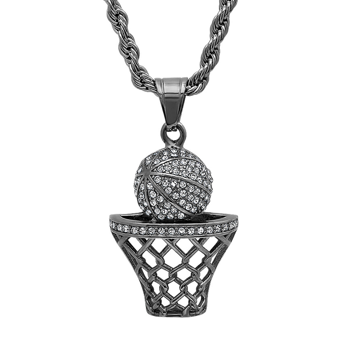 Swish Basketball Pendant Necklace