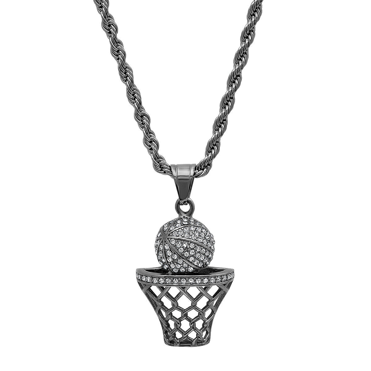 Swish Basketball Pendant Necklace