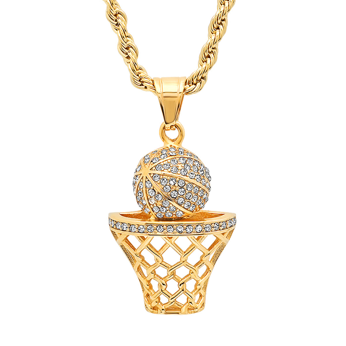 Swish Basketball Pendant Necklace