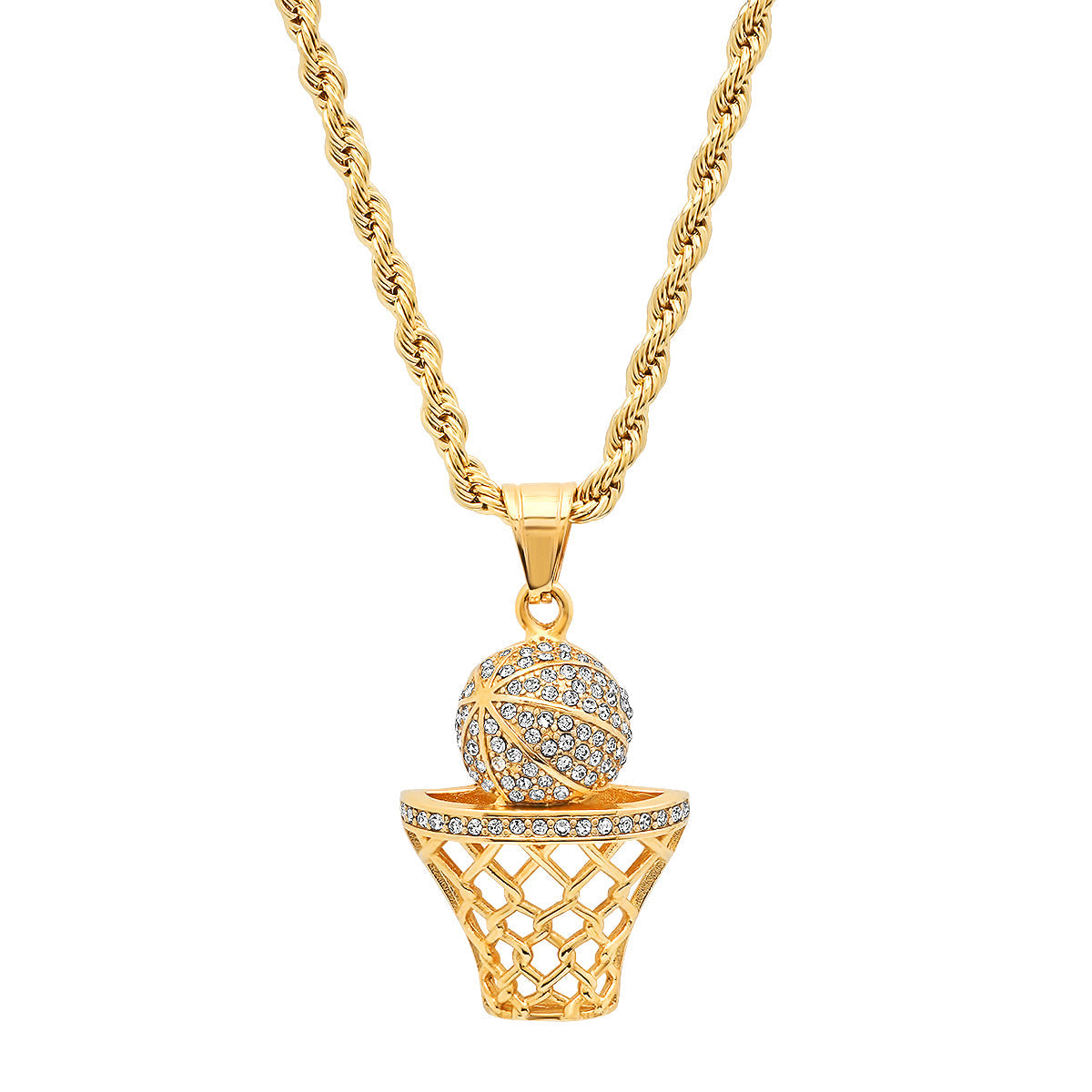 Swish Basketball Pendant Necklace