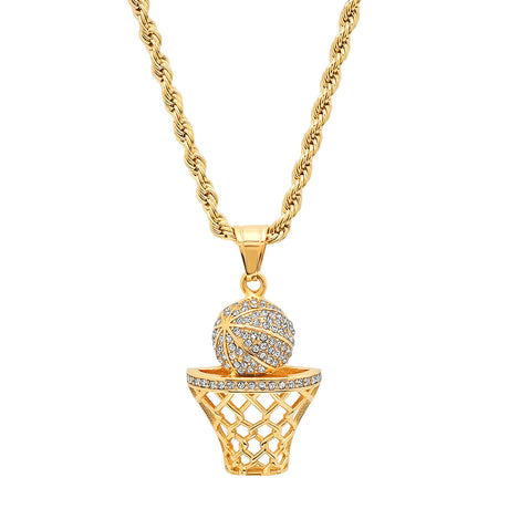 Swish Basketball Pendant Necklace