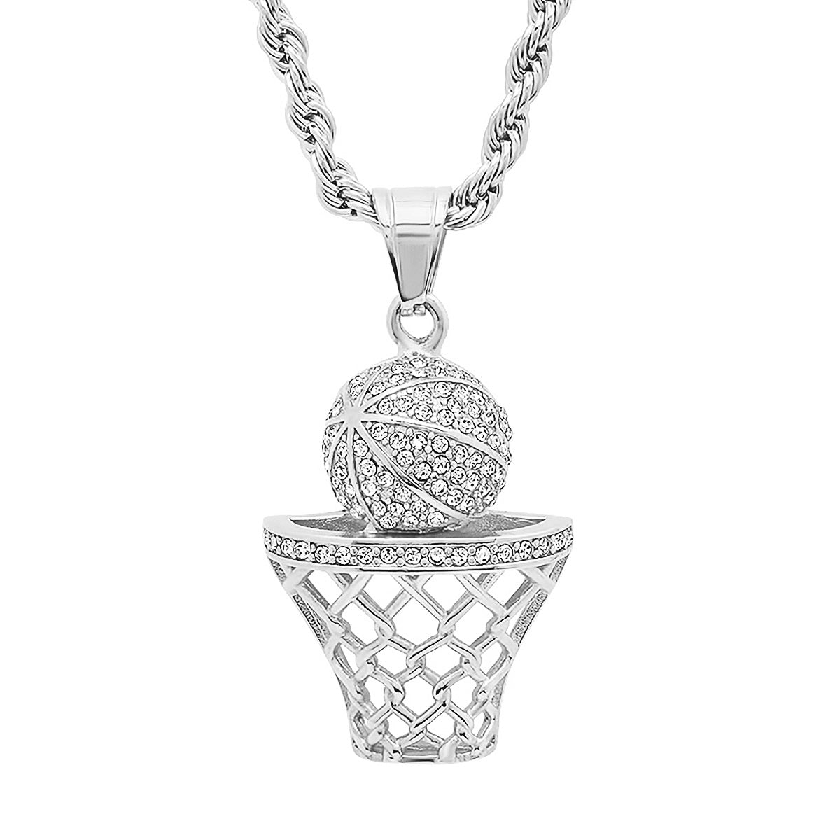 Swish Basketball Pendant Necklace