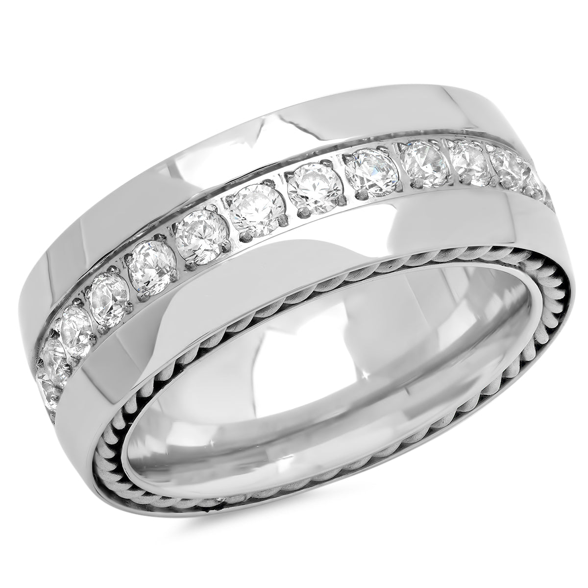 CZ Rope Accent Ring