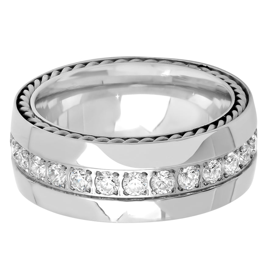 CZ Rope Accent Ring