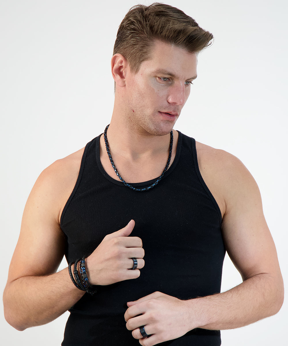 Blue Striped Ring Band