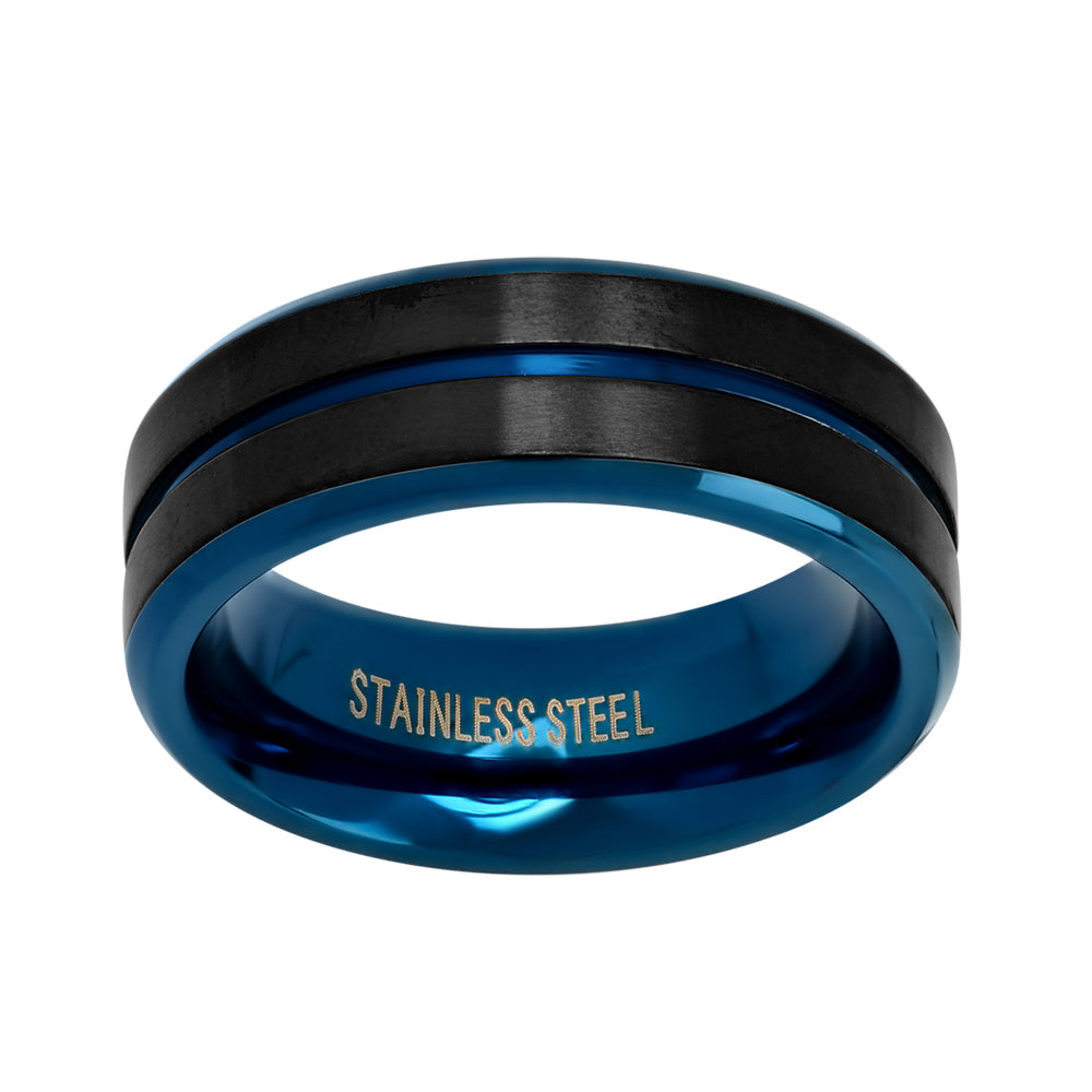 Blue Striped Ring Band