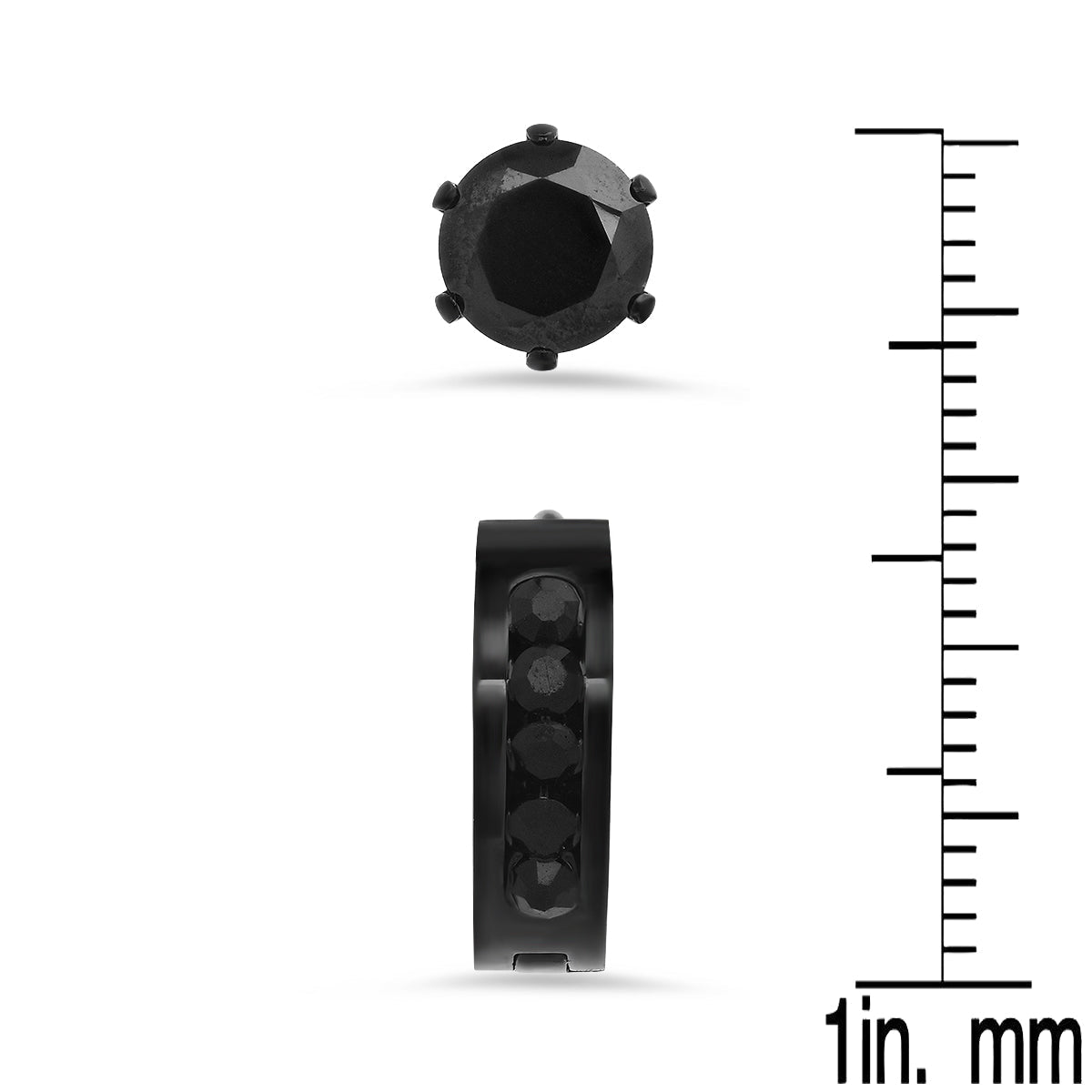 Inline Skinny Huggie Earring Set