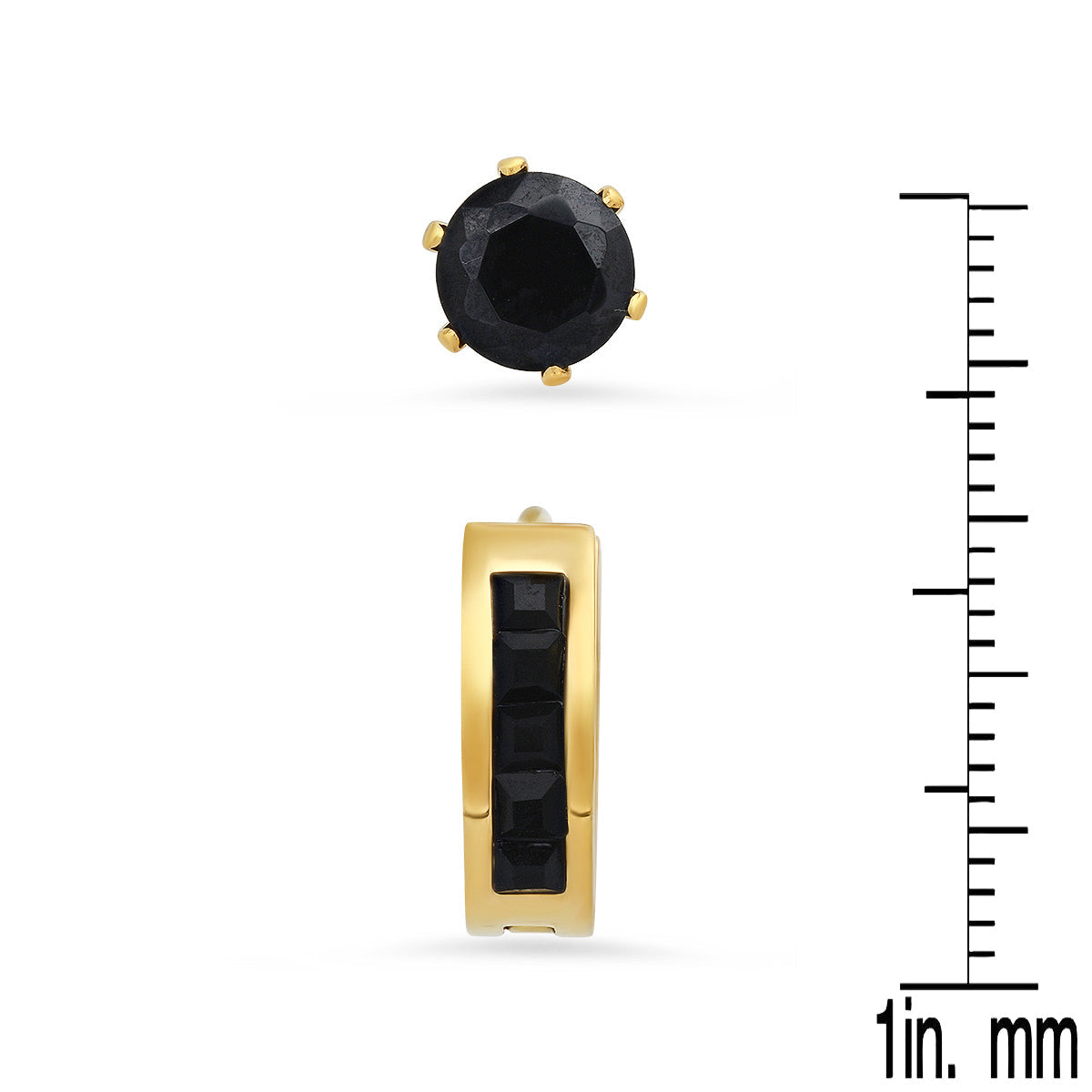 Inline Skinny Huggie Earring Set