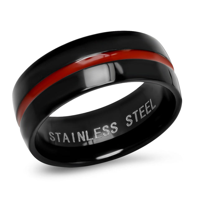 Thin Red Line Ring
