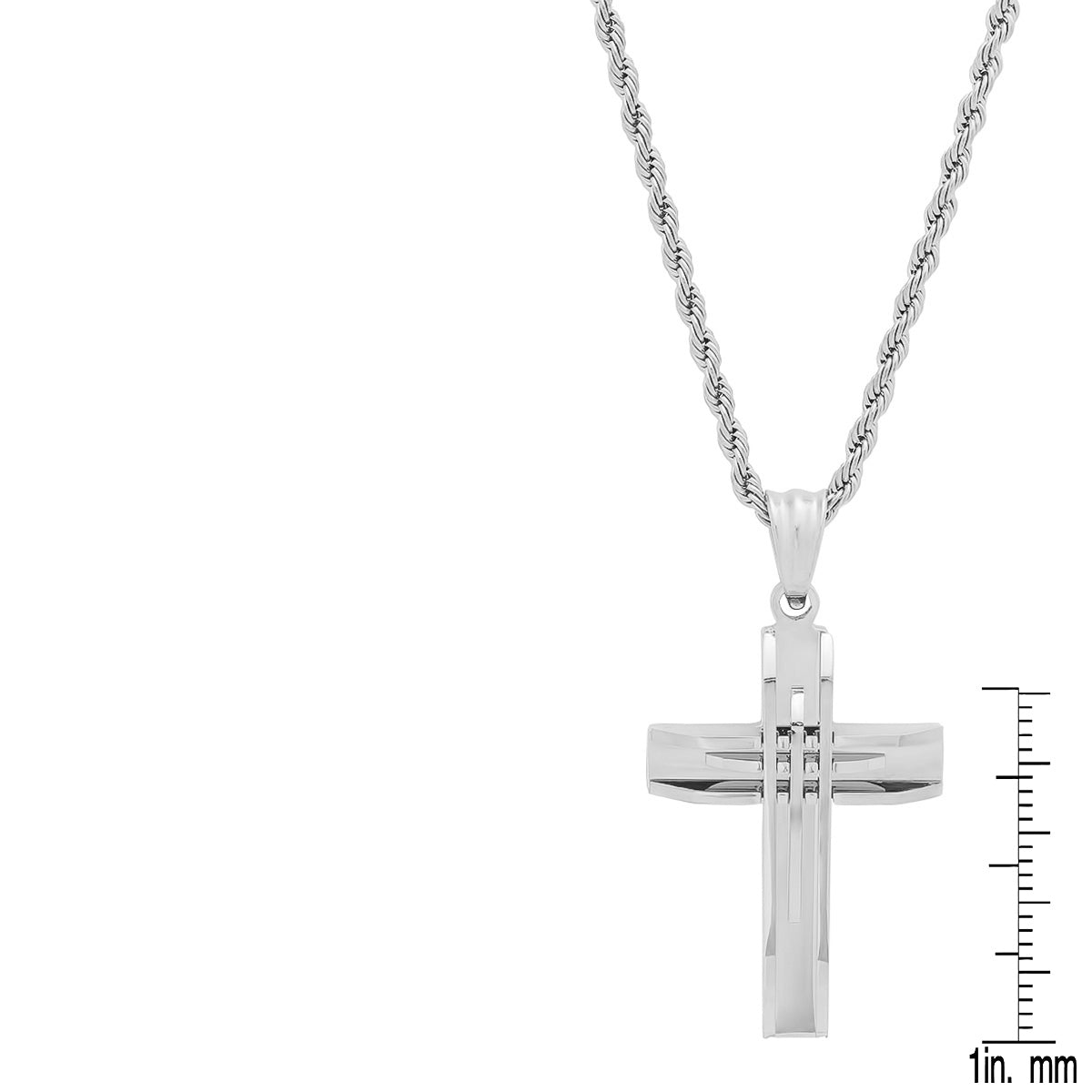 Accent Cut Cross Pendant Necklace