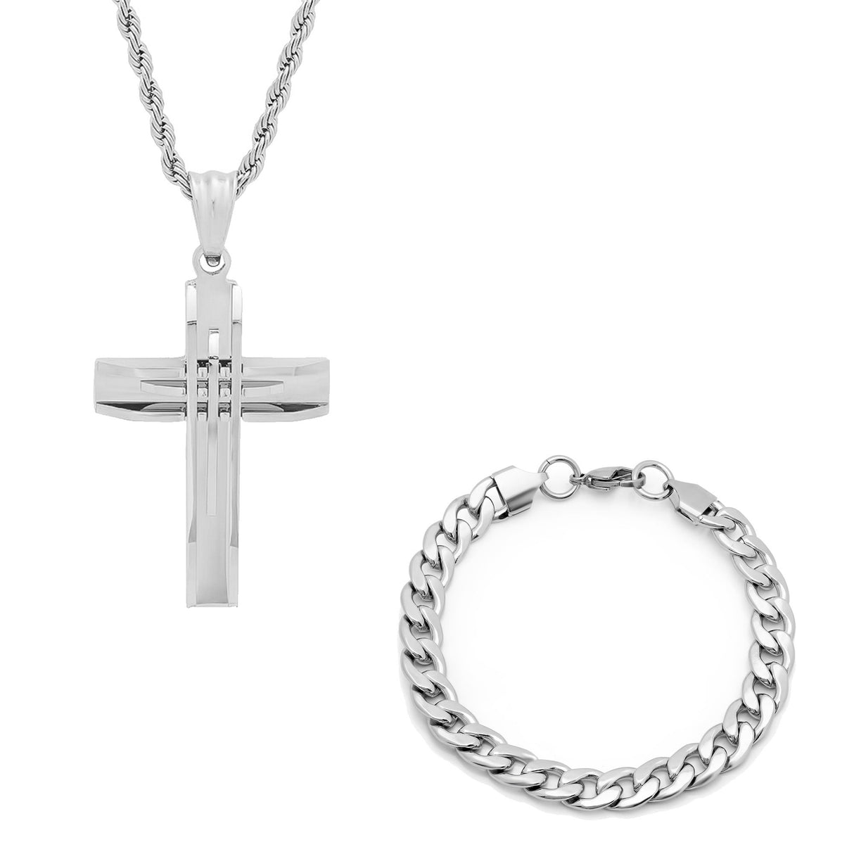 Accent Cut Cross Pendant Necklace