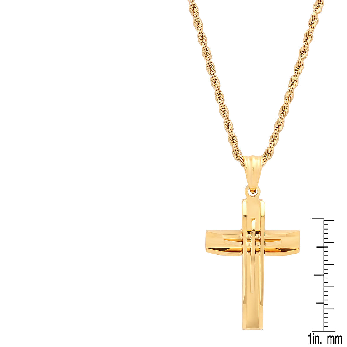 Accent Cut Cross Pendant Necklace