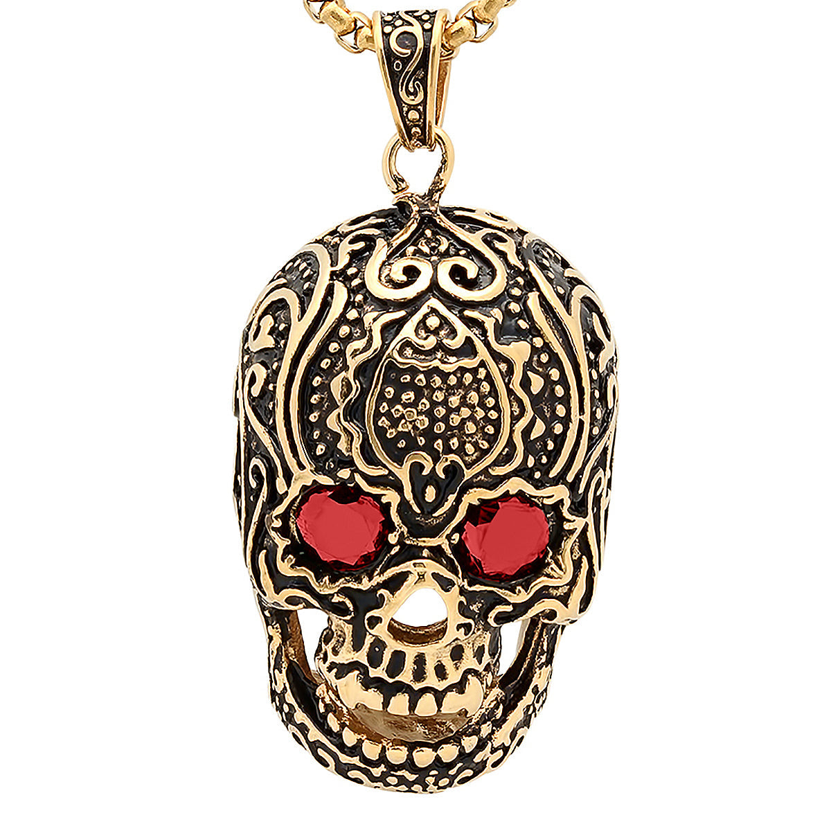 Skull Pendant with Simulated Diamonds