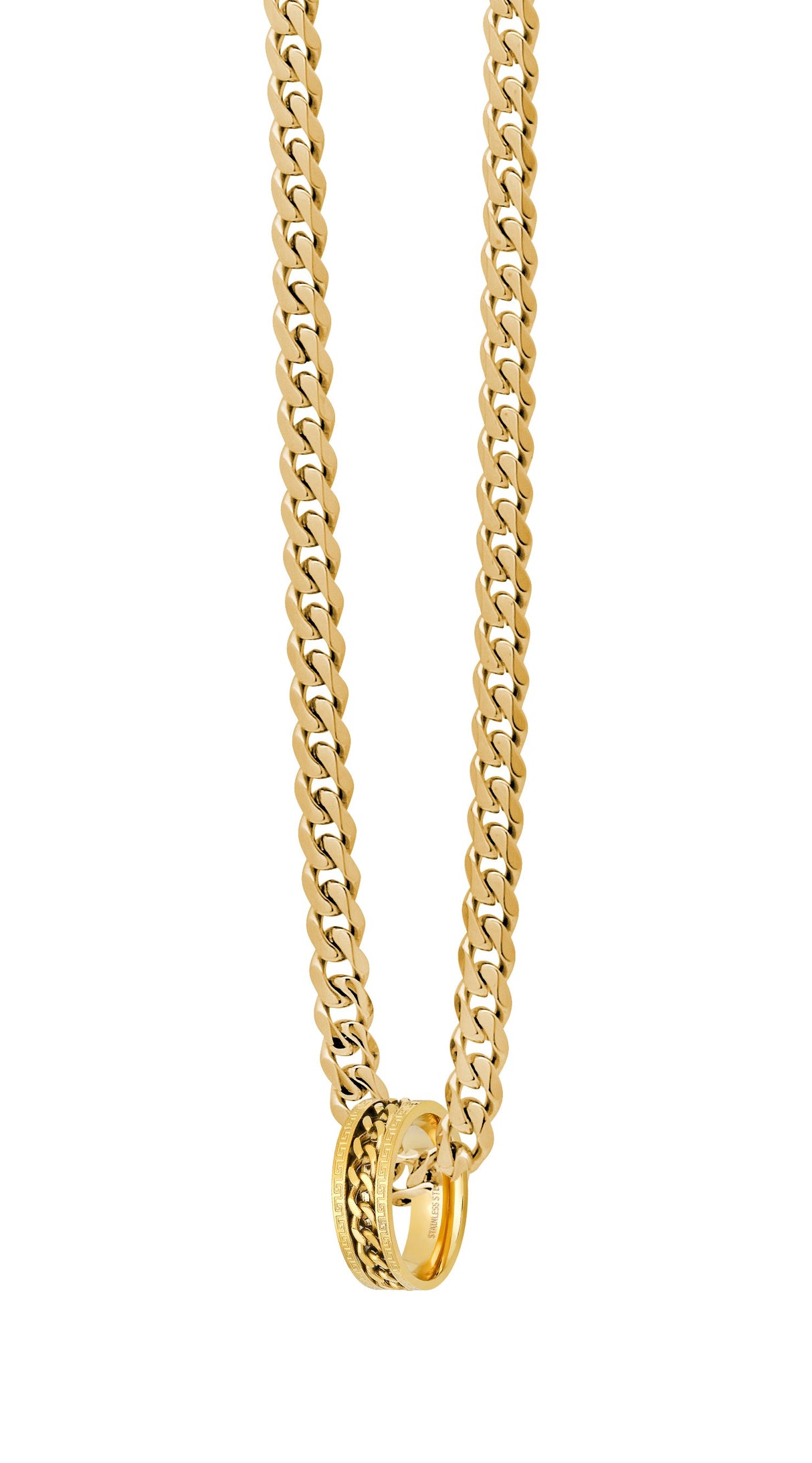 Cuban Link Chain & Spinner Ring Set