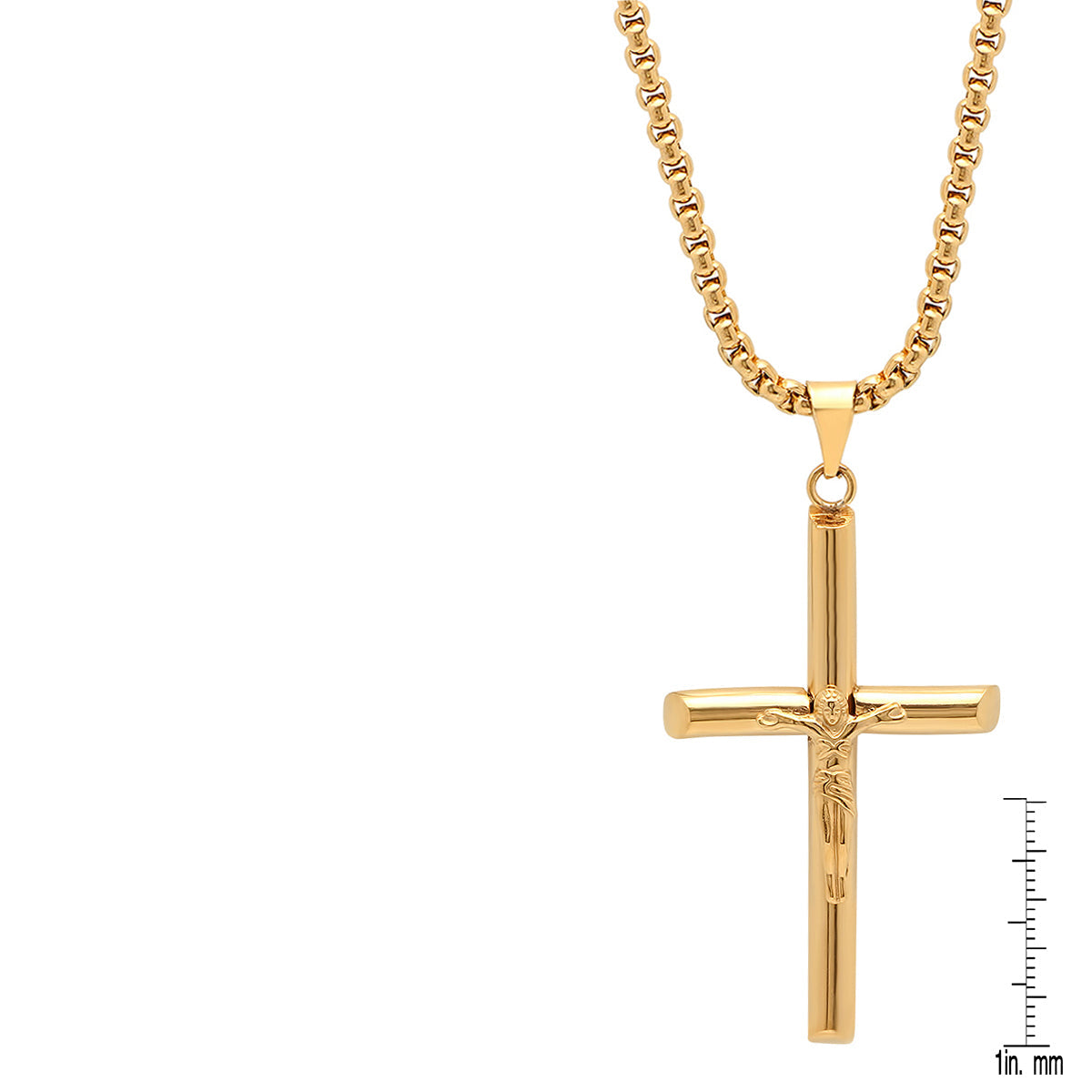 Stainless Steel Crucifix Tube Pendant