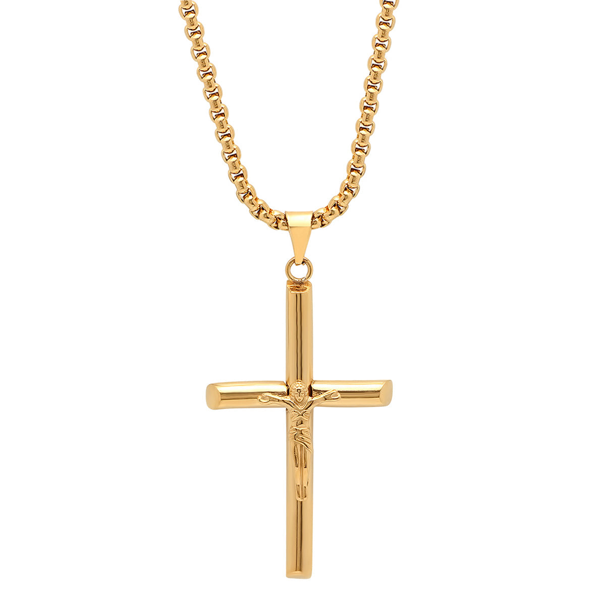 Stainless Steel Crucifix Tube Pendant