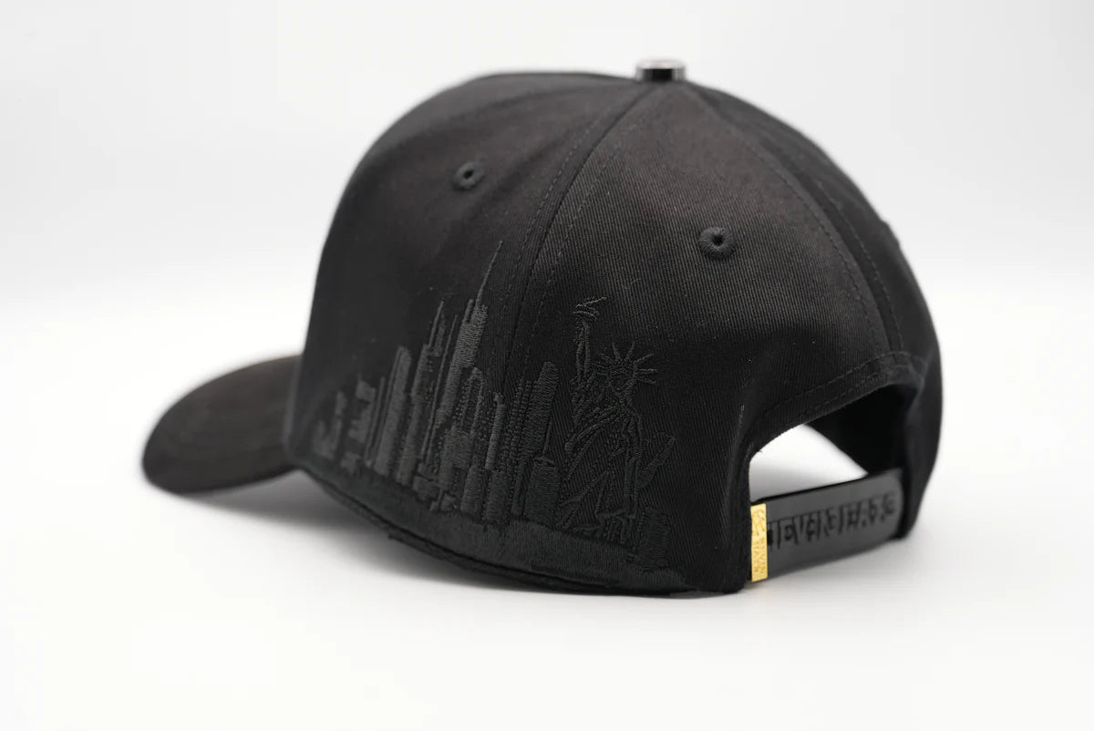 Big Boss New York Pink Flowers Rhinestone Crystal Black