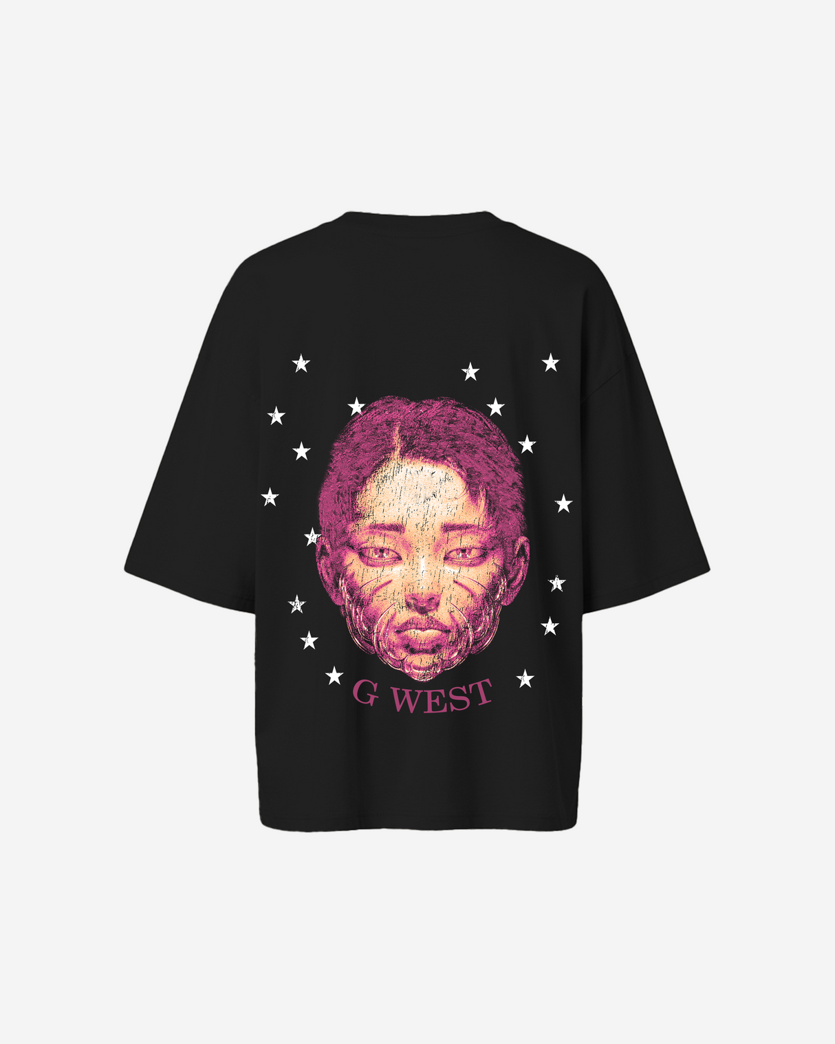 G West Illuminated Soul Double Hit Premium Oversized Tee Front And Back Print - WOMEN