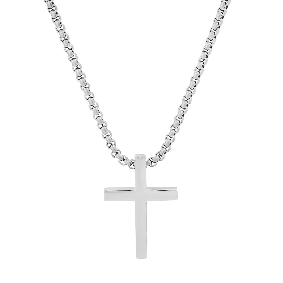 Stainless Steel Polished Cross Pendant