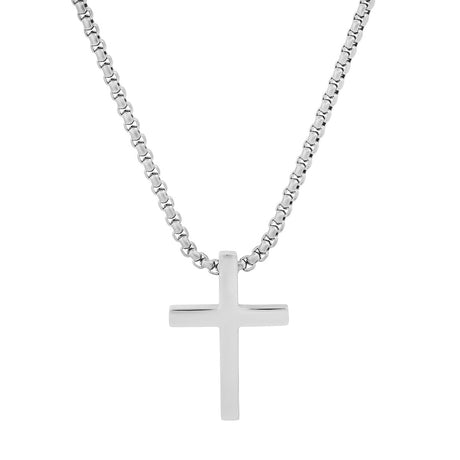 Stainless Steel Polished Cross Pendant