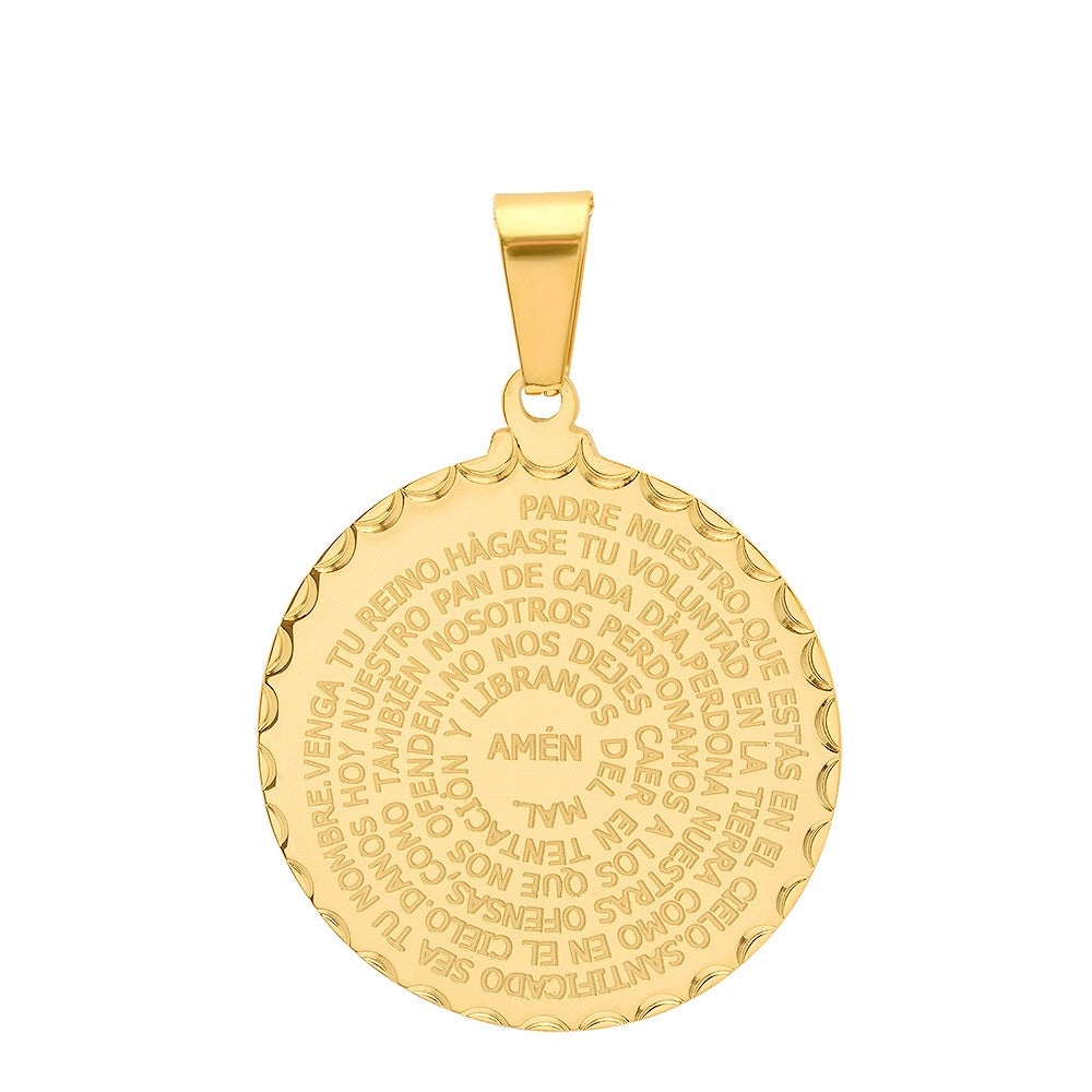 Padre Nuestro Prayer Medallion Necklace