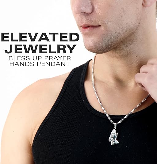 Bless Up Prayer Hands Pendant