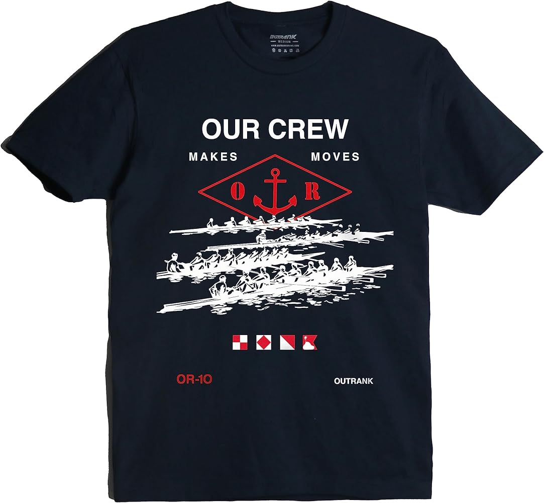 Outrank - T Shirt - Our Crew Makes Moves - Navy