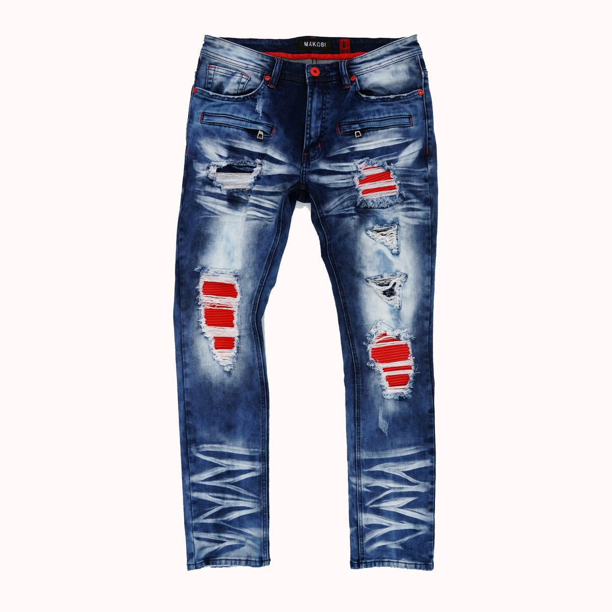 Makobi M1970 Ashton Shredded Jeans- Dark Wash