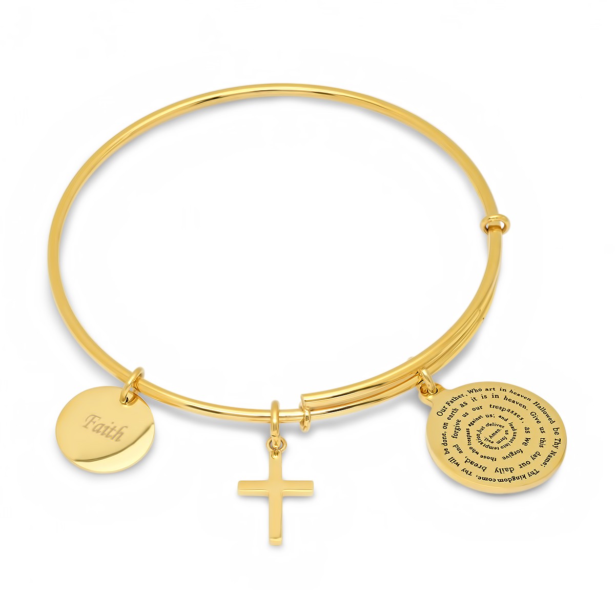 Bracelet with Our Father Faith Cross Charms