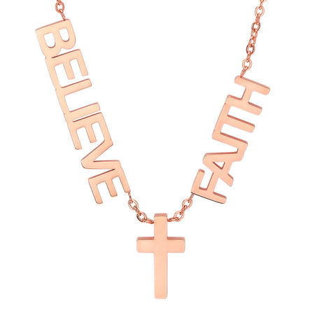 Faith, Believe & Cross Necklace
