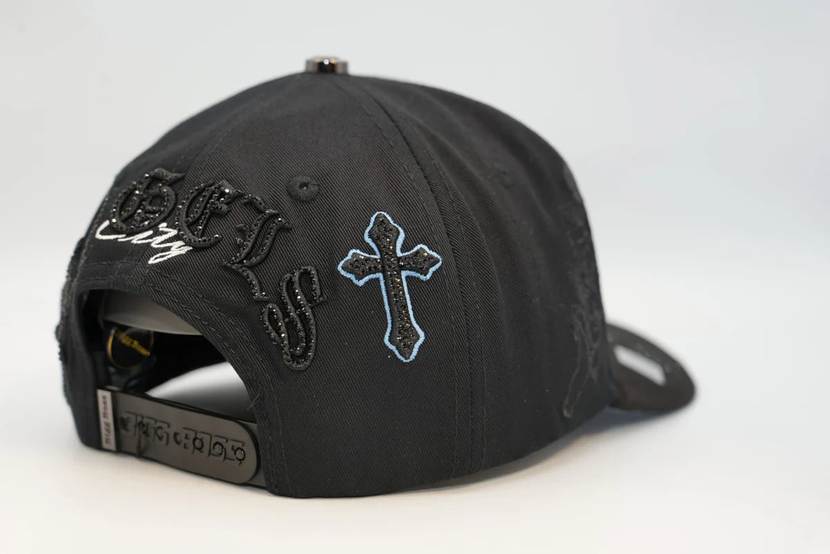 Big Boss Angeles Cross Rhinestone Crystal Black