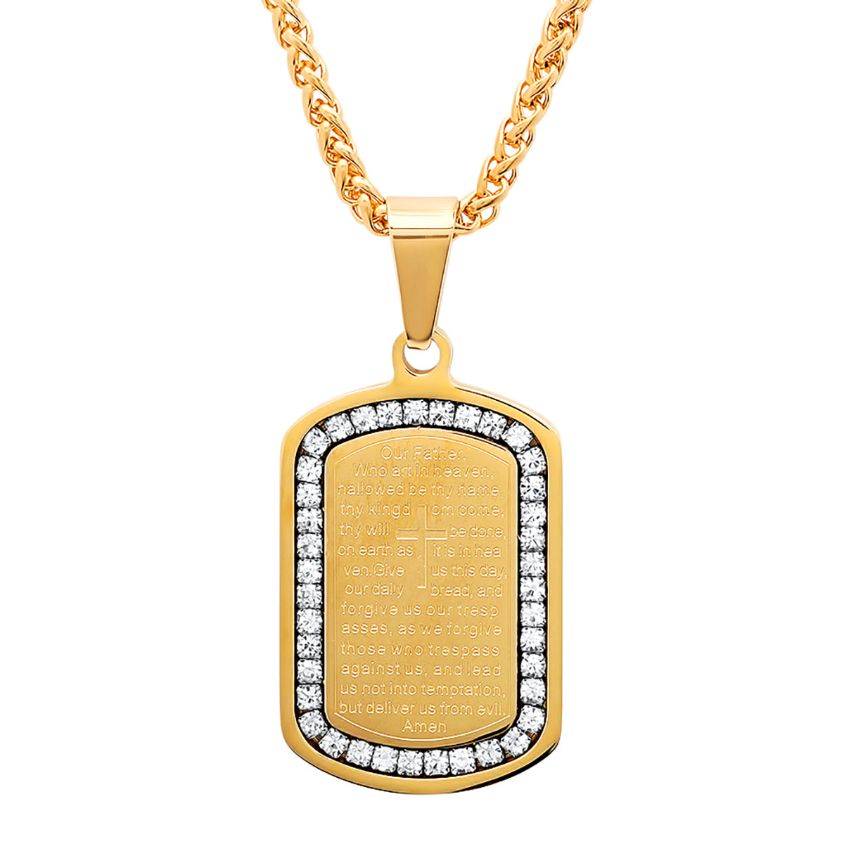 Our Father Prayer Dog Tag Pendant