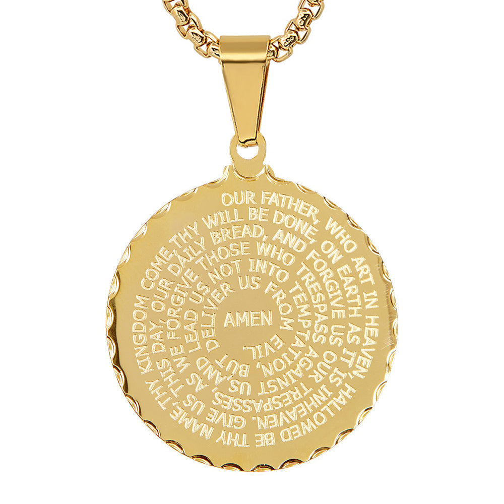 Lord's Prayer Medallion Necklace