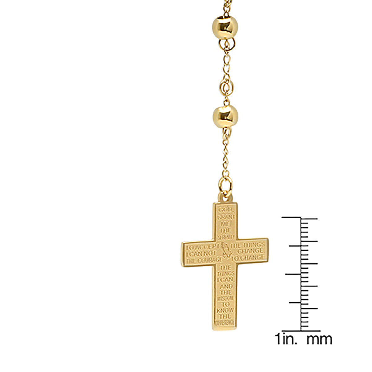 18k Gold Plated Serenity Prayer Rosary Necklace