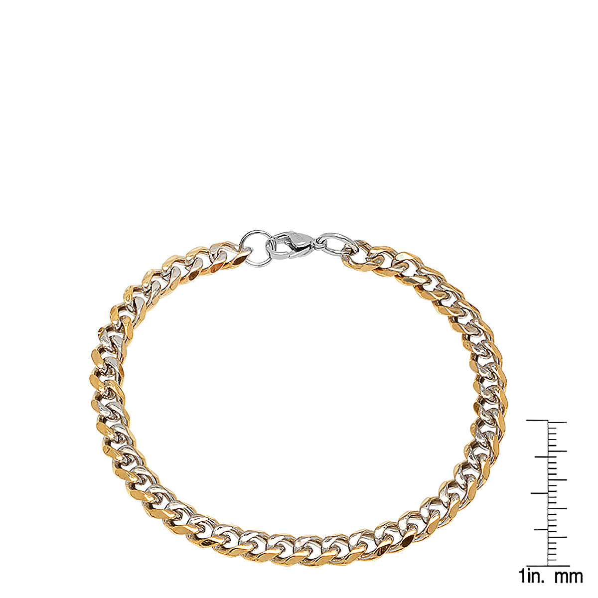 Two Tone Cuban Link Necklace + Bracelet Set