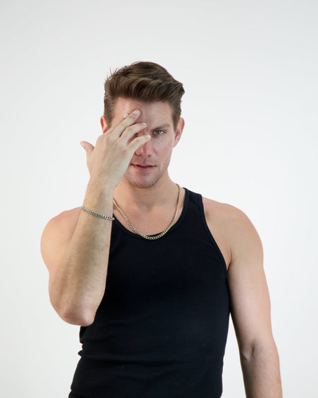 Two Tone Cuban Link Necklace + Bracelet Set